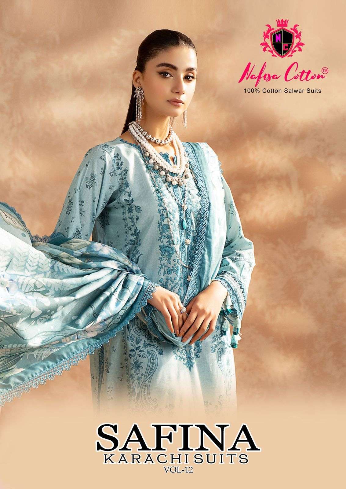 SAFINA KARACHI SUITS VOL 12 BY NAFISA COTTON 
